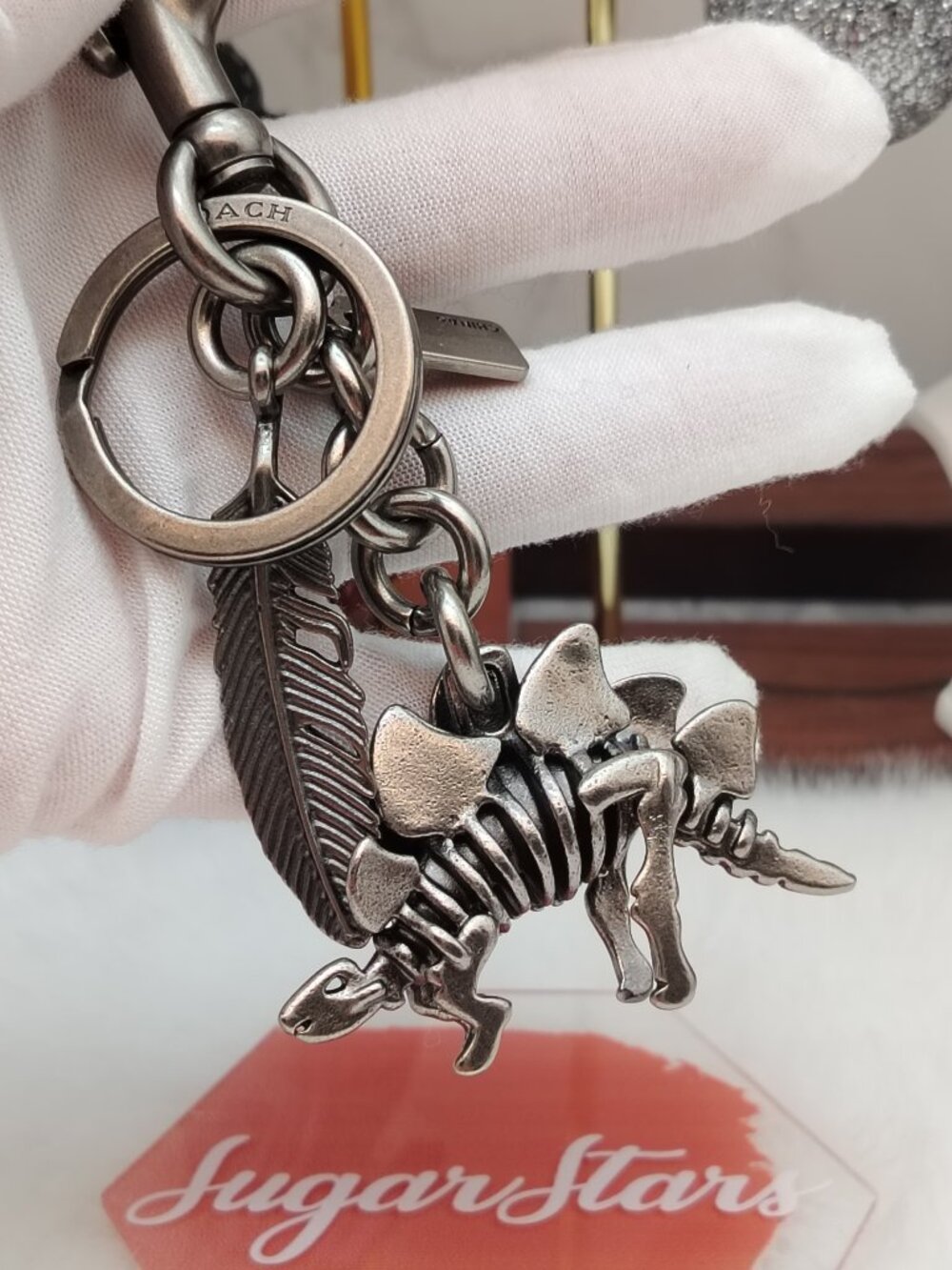 Coach Stegosaurus Steggy Rexy key Fob Bag Charm Keychain